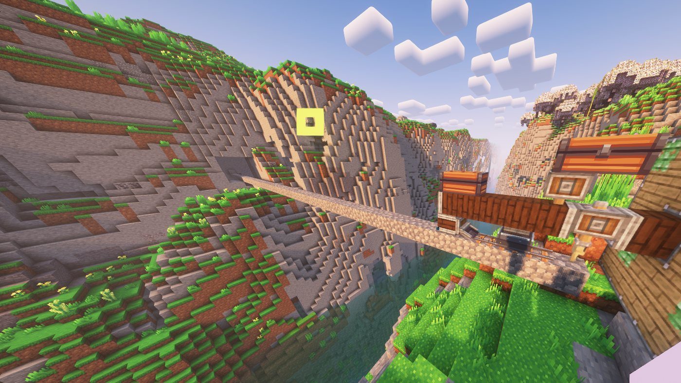 Un pont suspendu au-dessus d'un canyon